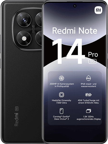 Xiaomi Redmi Note 14 Pro 5G Midnight Black